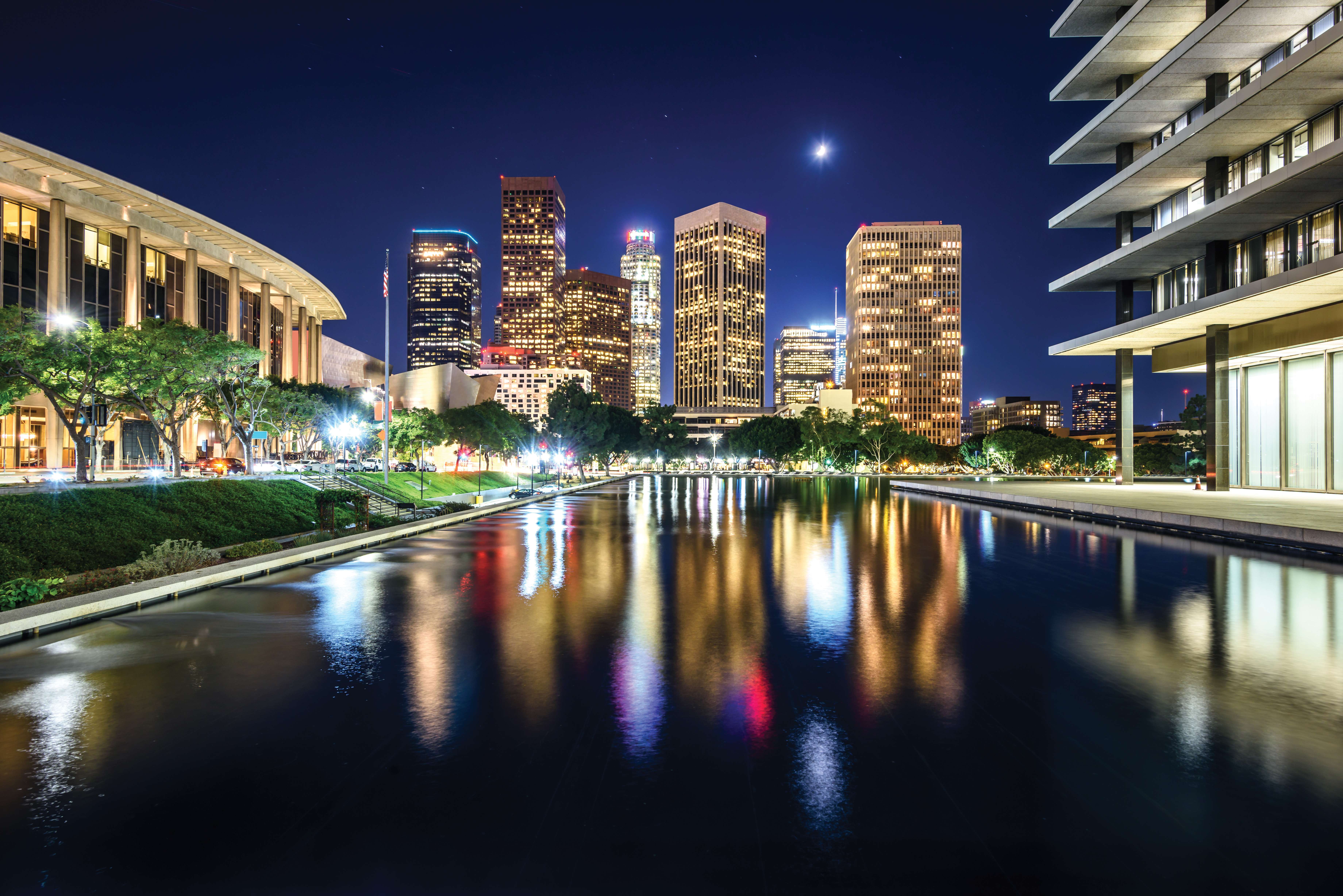 Night Time Outside of The Music Center DTLA