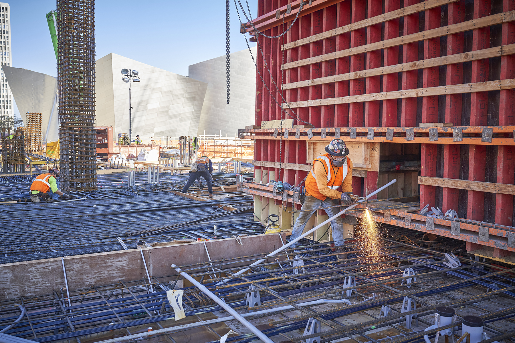 Construction Team Working on Development of The Grand