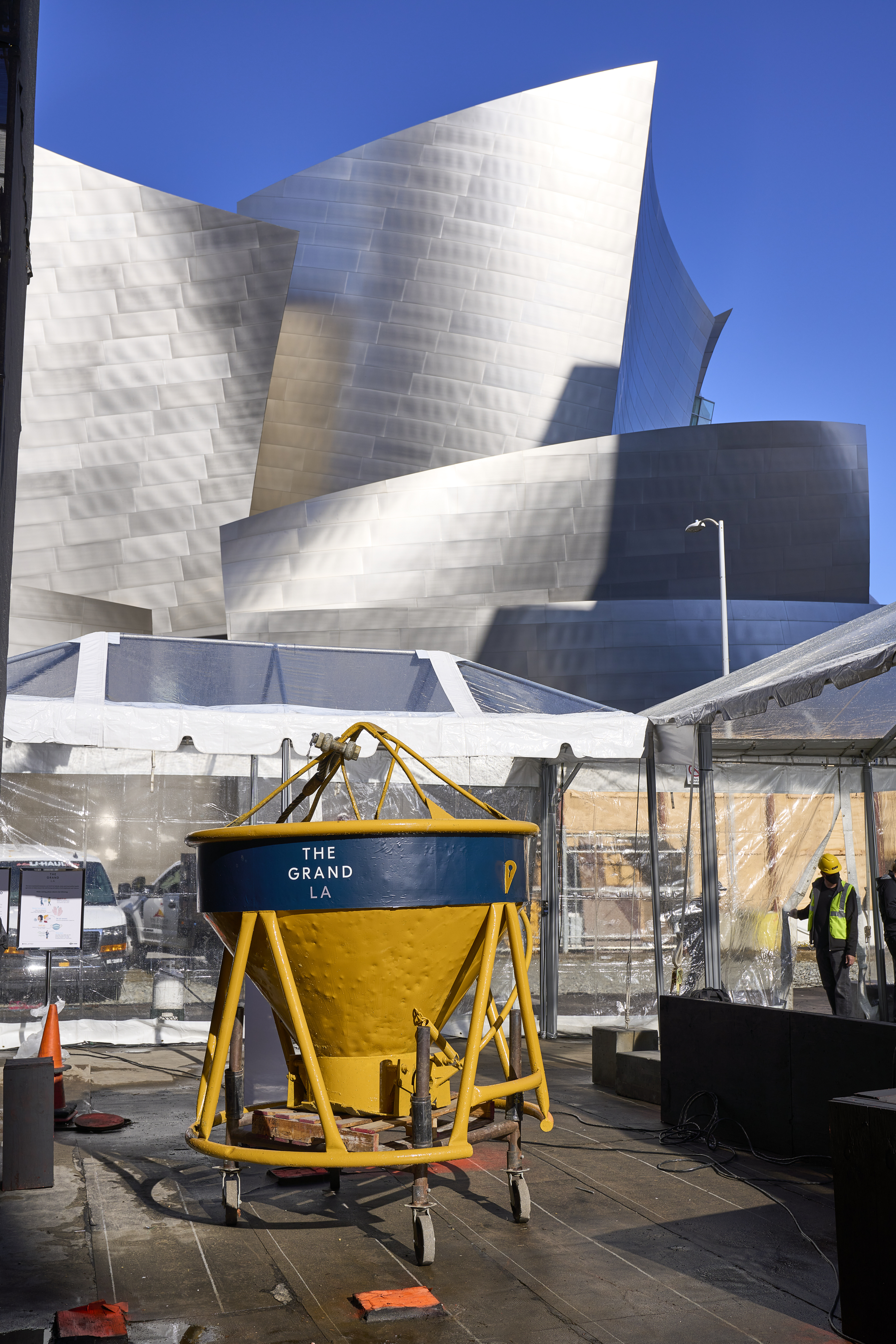 Concrete Bucket against Walt Disney Concert Hall