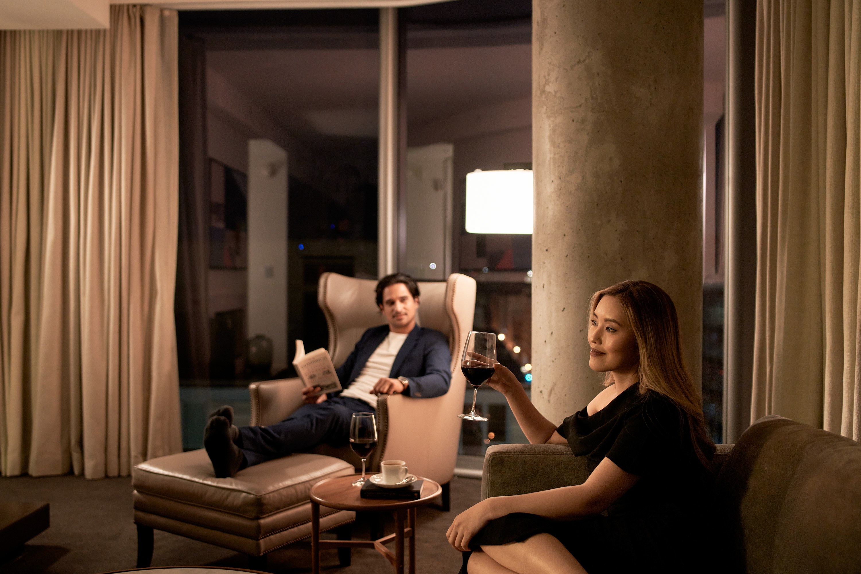 Couple Enjoying Fireplace